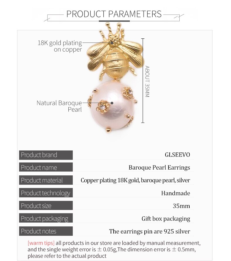 GLSEEVO Natural Shell Beads Drop Earrings For Women Gift Bee Cute Earrings Original Design Handmade Luxury Fine Jewelry GE0665 GLSEEVO Natural Shell Beads Drop Earrings For Women Gift Bee Cute Earrings Original Design Handmade Luxury Fine Jewelry GE0665